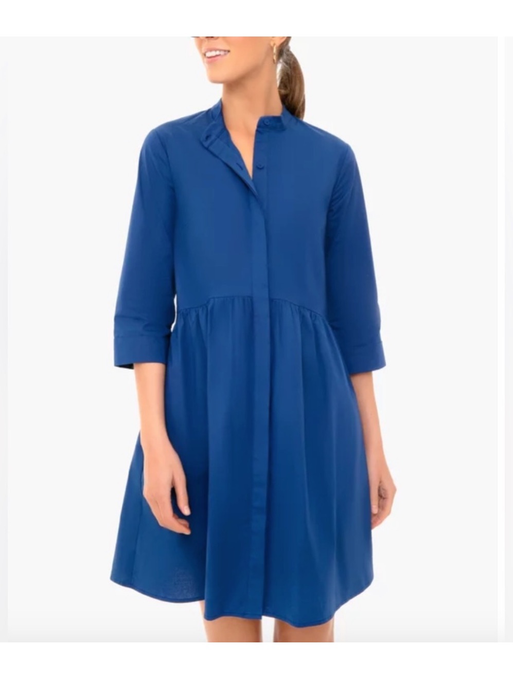 Tuckernuck Womens Navy Royal Blue Cotton Button Down Dress Size Medium